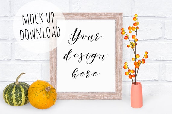 Fall Frame Mockup Autumn Frame Mock Up Photo Fall Stock Etsy