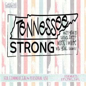 Tennessee Strong, Deep Waters, archivos de corte de camisetas, svgs de estados, archivos cricut, svgs de huracanes, svgs de TN, uso comercial y personal