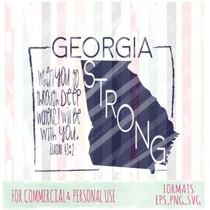 Georgia Strong ,Aguas profundas,Tee Shirt archivos cortados, svgs estado, archivos cricut, huracán svgs, Georgia svgs, uso comercial y personal