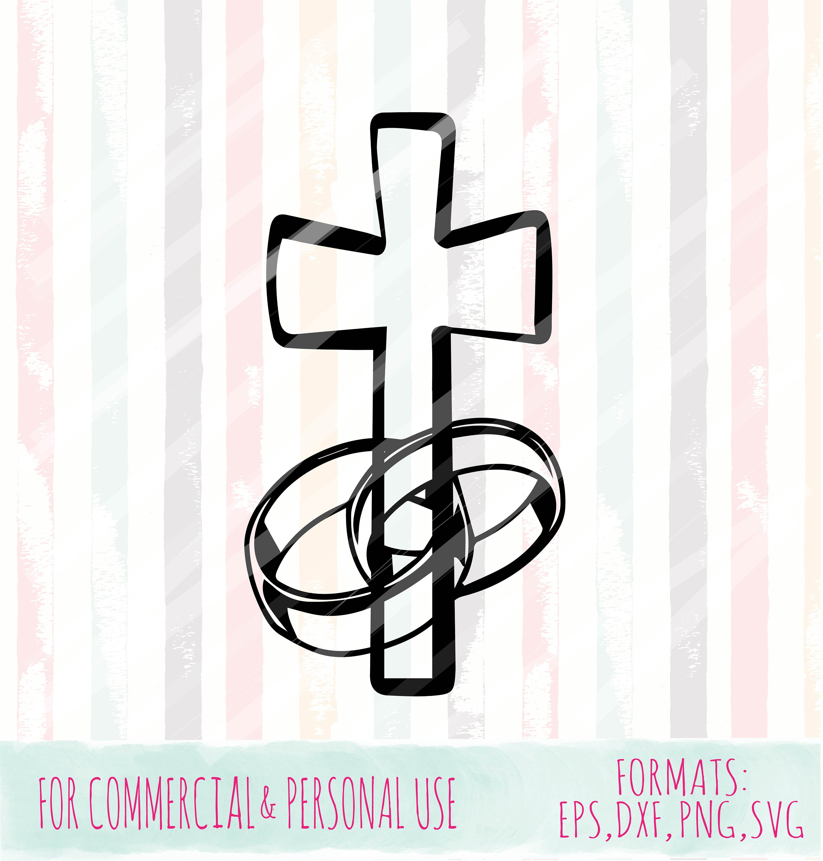 Cross with shop wedding rings