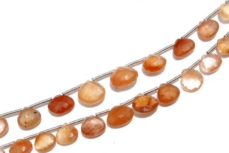 5.50 to 8.50 mm 18 cm Semiprecious Gemstone Beads Quality AA+ Heart Faceted TAN-0021 24 pieces Tangerine Quartz Beads