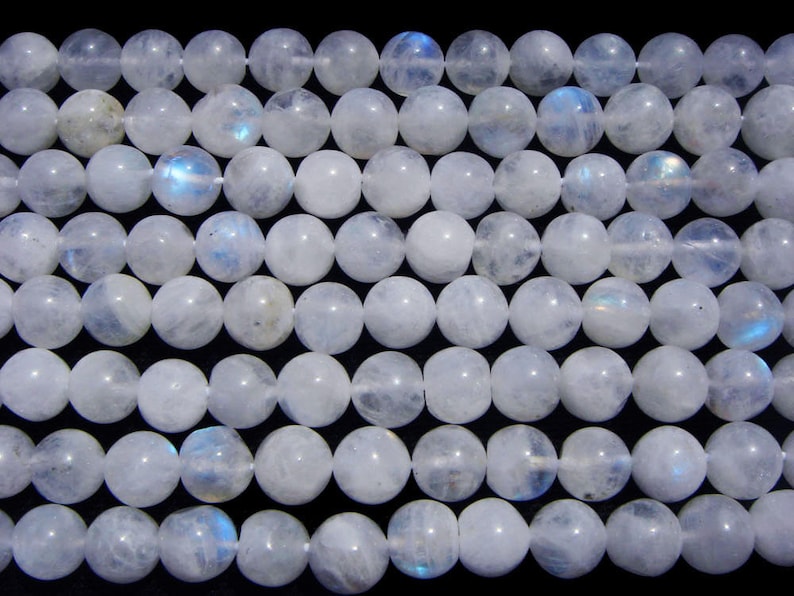 36 cm RA-0143 45 pieces 7 to 9 mm Semiprecious Gemstone Rainbow Moonstone Beads Quality A Round Beads Smooth