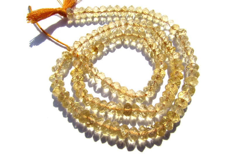 36 cm Rondelles Faceted Beads In Citrine Beads 115 pieces 4.50 mm Semiprecious Gemstone Beads Quality AA+ CI-1781