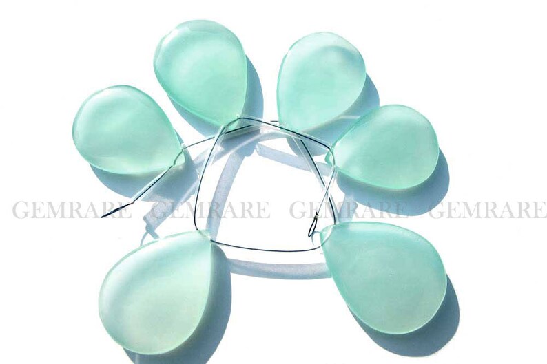 6 pieces Quality AAA Semiprecious Stone Chalcedony Peruvian Faceted Focal Pear Pendant Beads CHALCED-0381 18 cm 20x30 to 22x34 mm