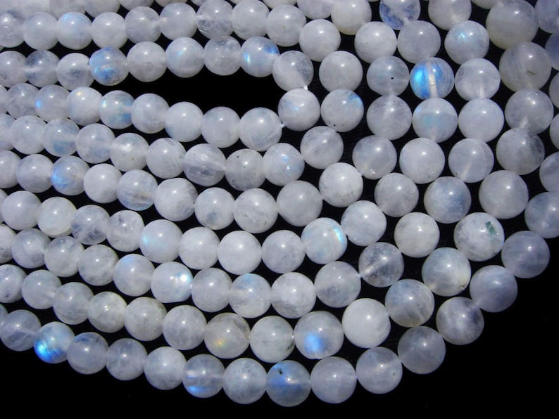 36 cm RA-0143 45 pieces 7 to 9 mm Semiprecious Gemstone Rainbow Moonstone Beads Quality A Round Beads Smooth
