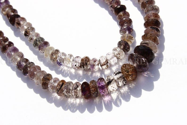 Quality A+ 58 pieces Semiprecious Gemstone Beads 18 cm Moss Amethyst Faceted Rondelle Beads 5 to 5.50 mm MOS-0121