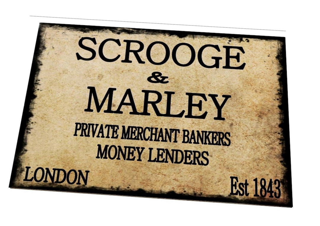 Christmas Sign Scrooge & Marley Christmas Retro Vintage Style Metal ...