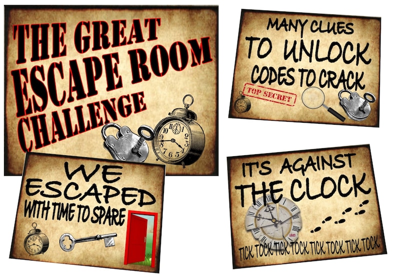 Escape Room Signs Retro Escape Room Sign Games Escape Room Escape Sign ...