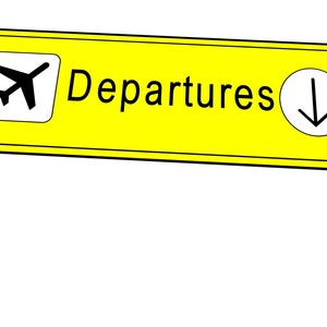 Airport Departures Sign Reproduction Novelty Airport Sign Fun Novelty Airport Sign