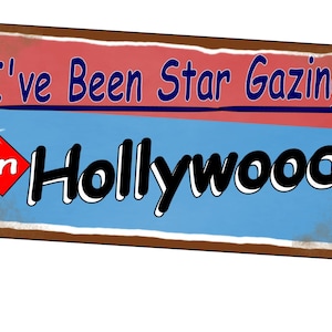 Hollywood Retro Sign Vintage Style Metal Sign 15cm x 29cm Metal Sign Aged Metal Sign Holiday Sign