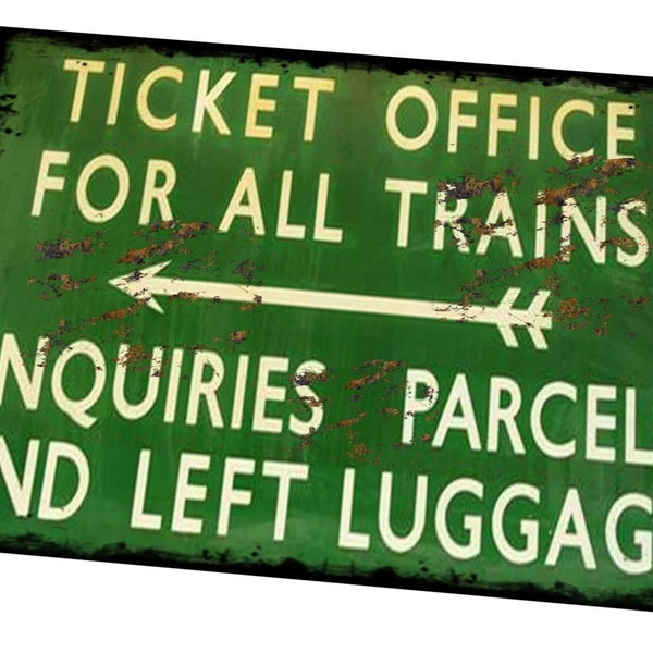 Ticket Office Railway Sign Novelty Retro Vintage Style Railway Station Sign