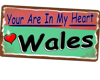 Welsh Retro Sign Vintage Style Metal Sign 15cm x 29cm Metal Sign Aged Metal Sign Holiday Sign