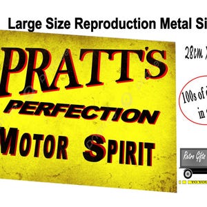 Vintage Pratts Oils Metal Sign Modern Reproduction Metal Shed, Garage, Mancave Sign, Auto Shop Metal Sign Autojumble Sign, Vintage Garage