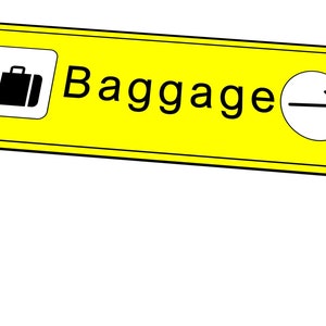 Riproduzione del cartello del bagaglio dell'aeroporto, novità del cartello dell'aeroporto, divertente novità del cartello dell'aeroporto