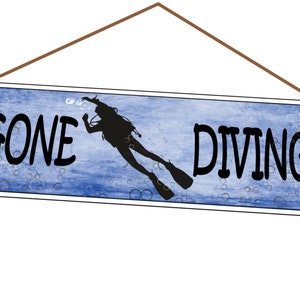 Gone Scuba Diving Sign Novelty Surfing Sign Going Diving Metal Sign Scuba Diving Sign
