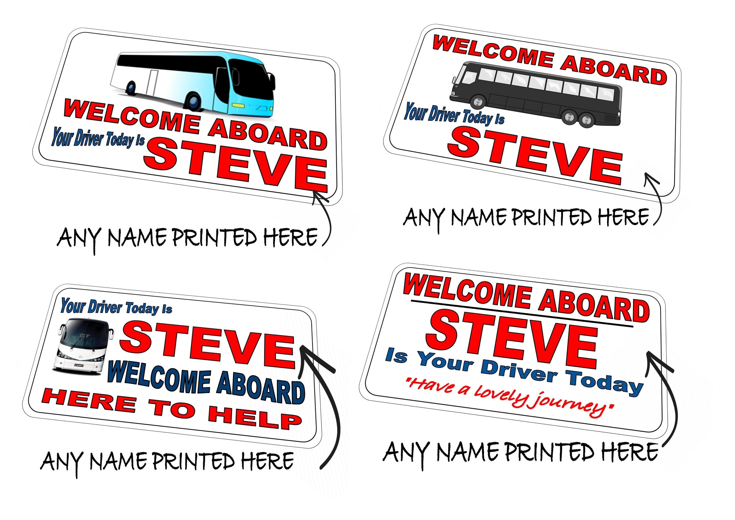 Coach & Bus Drivers Sign Personalised Coach Drivers Sign Driver