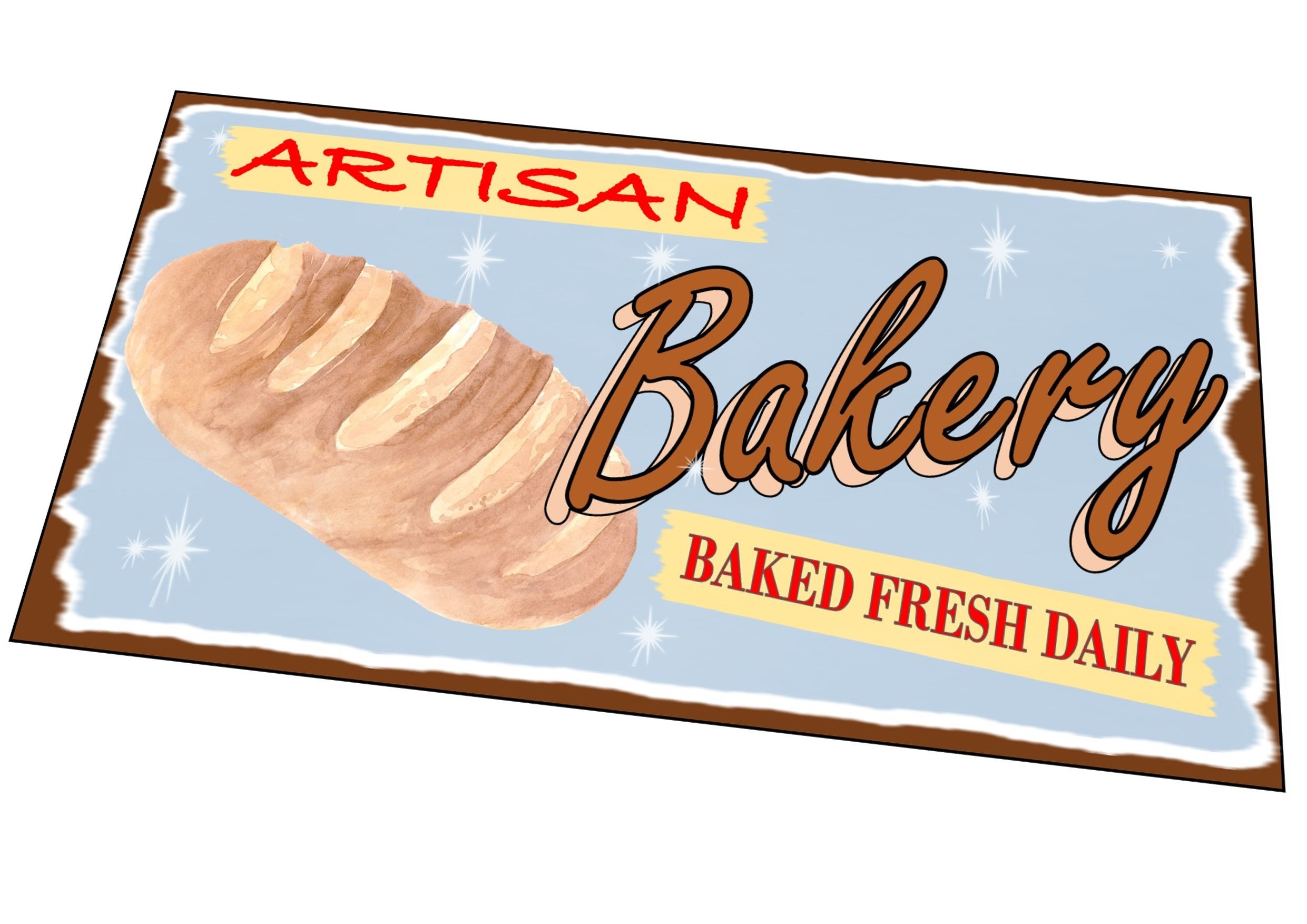 Bakery Bread Shop Retro Style Sign Artisan Bread Sign Metal Vintage ...