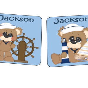 Children&#39;s Personalised Door Sign Personalised Nursery Door Sign Girls Door Sign, Boys Door Sign Teddy Sailor Design