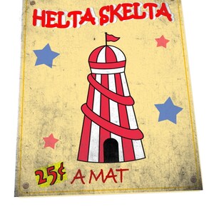 Helta Skelta Vintage Karneval Fahrt Schild Jahrmarkt Karneval Fahrt Metallschild Jahrmarkt Fahrt Schild Retro Karneval Fahrt Schild