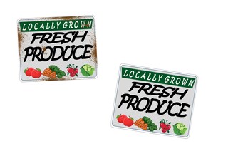 Targa In Metallo Retrò Farm Fresh Fruits And Vegetables, Poster Vintage 20x30 Cm, Decorazione Da Parete Per Bar E Cucina