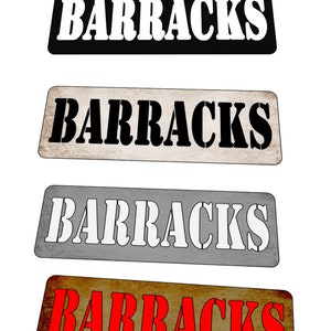 Army Barracks Sign Battlefield Trench Signs Military Battle Signs Front Line War Signs Barrack Room Signs