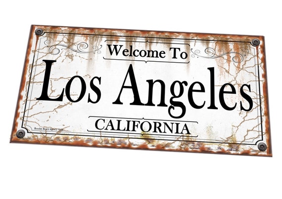 Retro Los Angeles Sign Vintage Welcome to Boston Sign American
