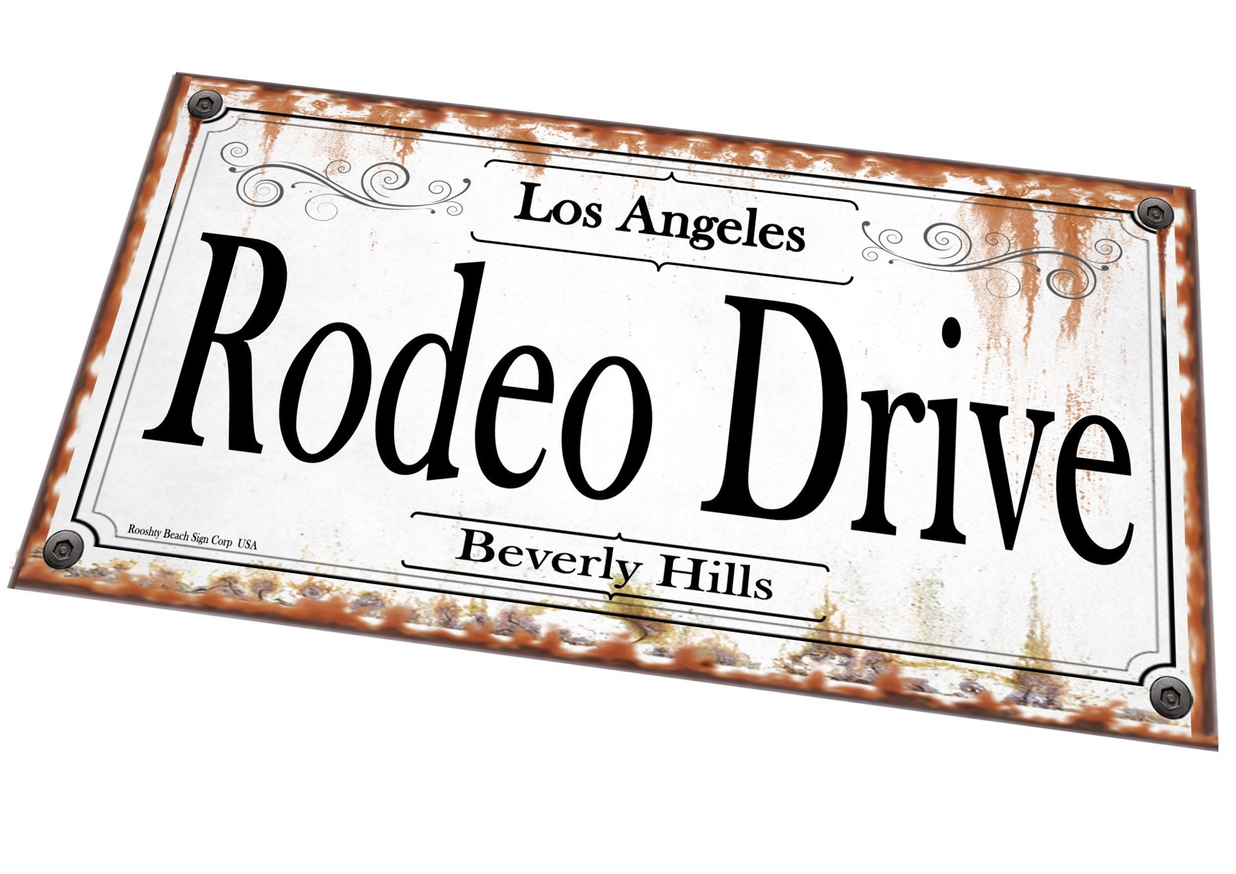 Rodeo Drive Street Sign Vintage Style Los Angeles Road Street 