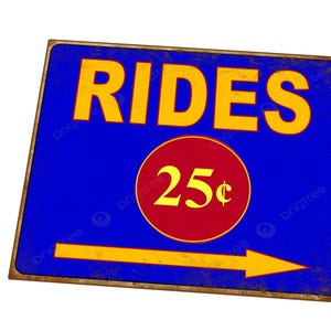 Vintage Karneval Fahrgeschäft Schild, Coney Island Fahrt Schilder, Jahrmarkt Fahrt Schild, Karussell Fahrt Metall Vintage-Stil