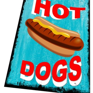 Hot Dogs Sign Novelty Fairground Hot Dog Wall Sign Plaque Fun Carnival Food Sign Retro Fairground Sign