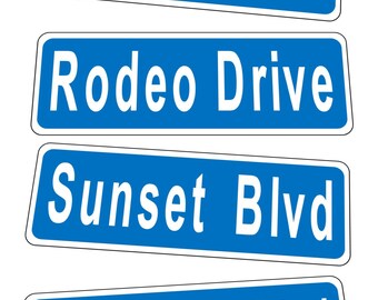 thumbnail image 2 of Hollywood Blvd Street Sign – 4x11 Inch Metal Tin Sign – Los Angeles Decor – Tinworld B881 2 of 3