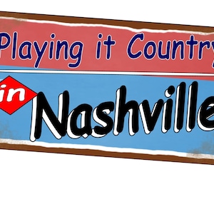 Nashville Retro Sign Vintage Style Metal Sign 15cm x 29cm Metal Sign Aged Metal Sign Holiday Sign