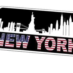 Cartello New York City Novità Cartello Skyline in metallo Targa da appendere a parete Targa in metallo Mancave Cartello da città retrò