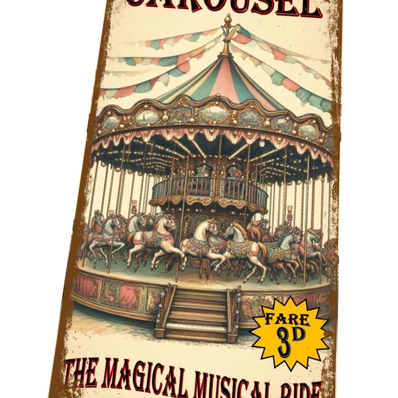 Carousel Rides Sign Vintage Fairground Signs - Etsy UK