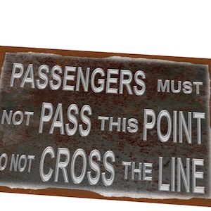 Vintage Bahnhof Metallschild „Do Not Cross The Line“-Schild