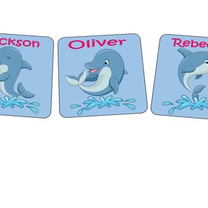 Children&#39;s Personalised Door Sign Personalised Nursery Door Sign Girls Door Sign, Boys Door Sign Dolphin Design
