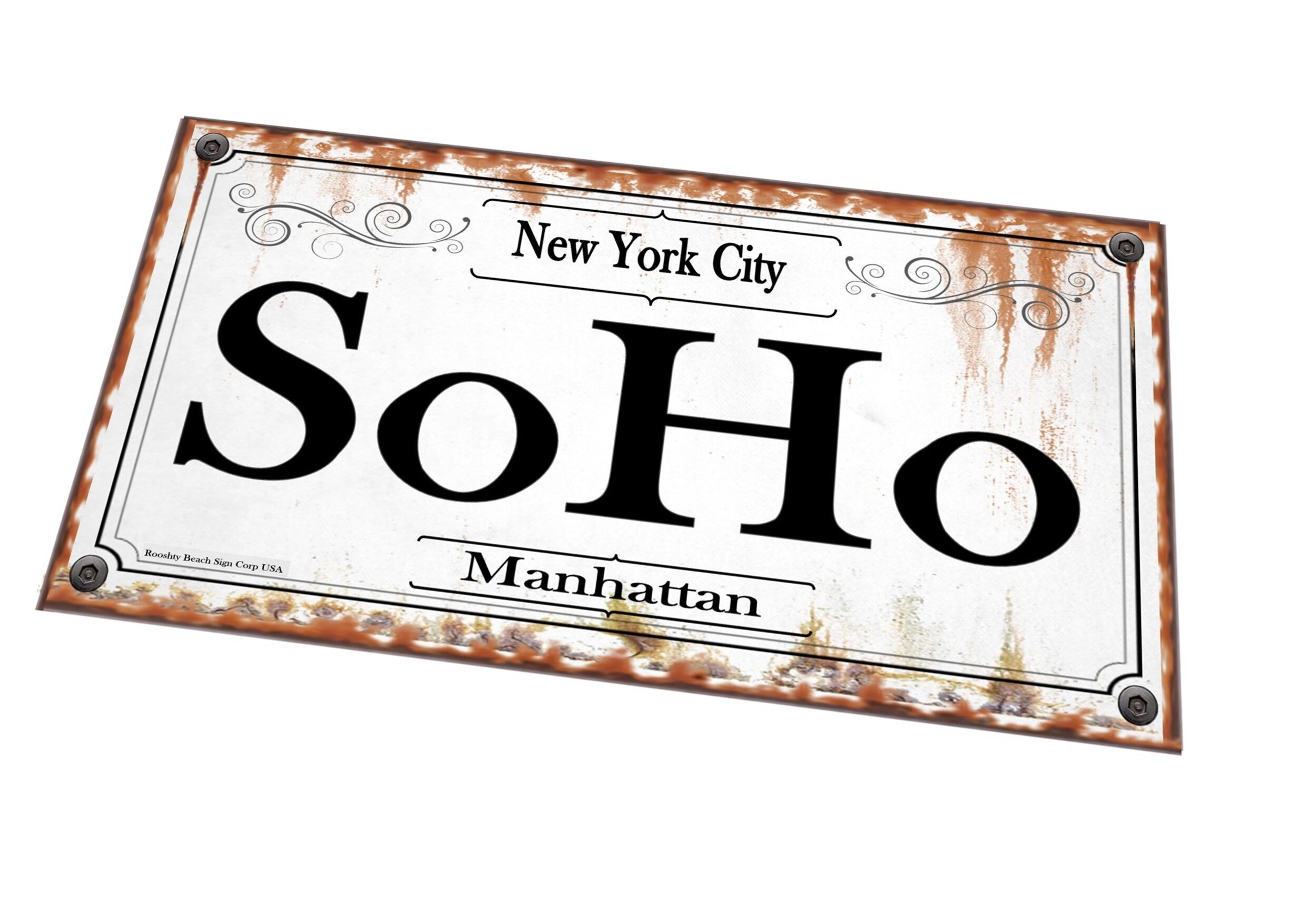 SoHo New York City Sign Vintage Style Reproduction New York Street Borough Sign
