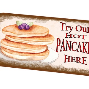 Pancakes  Retro Diner Style Sign Diner Sign Metal Vintage Style Retro Bistro Restaurant Sign