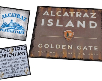 Vintage 1960's Style Alcatraz Prison San Francisco California