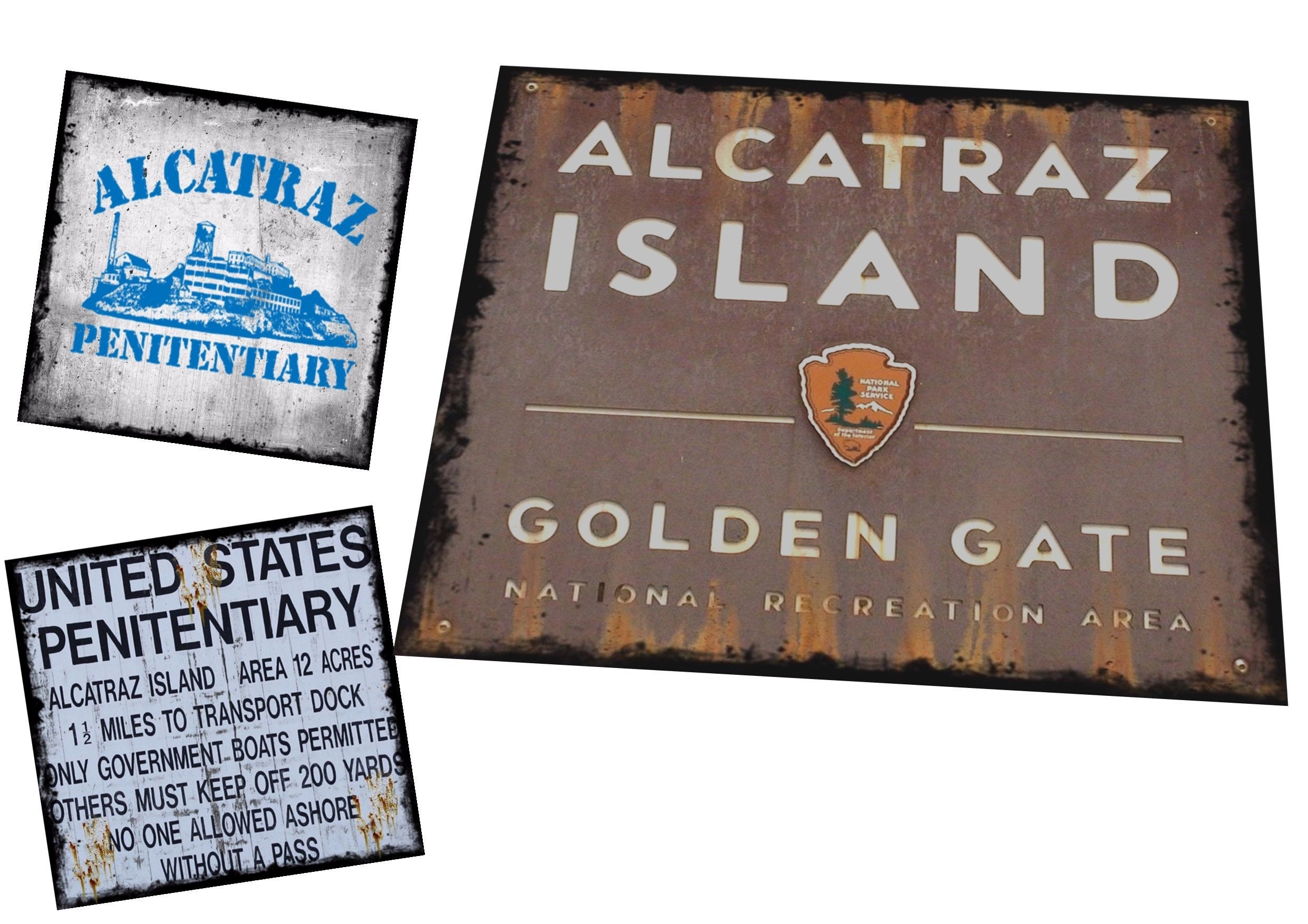 その他 50s alcatraz prison souvenir pennant Magnet - Alcatraz
