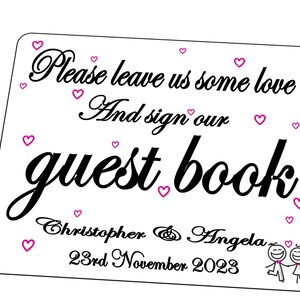 Wedding Day Guest Book Sign Personalised Guest Book Wedding Day Sign Custome Mr & Mrs Wedding Sign