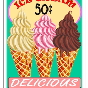 Retro Diner Sign American Diner 1950s Ice Cream Sign Café Sign Vintage Retro Diner Sign Retro Ice Cream Advertising Sign
