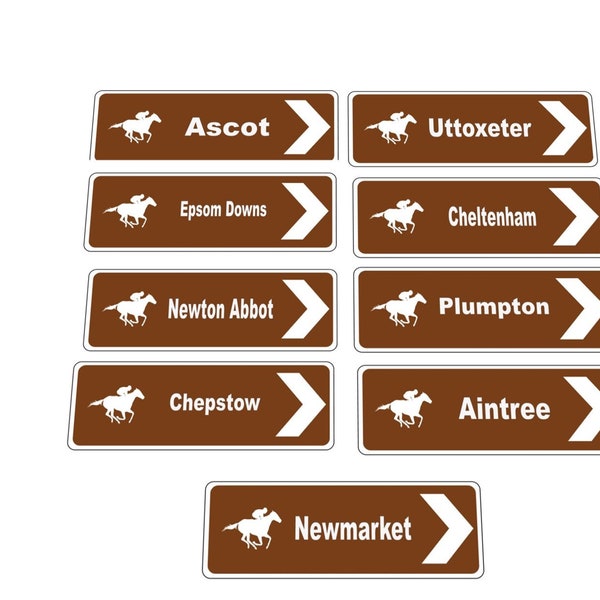 Horse Racing Sign race Course sign Aintree Newmarket Chepstow Cheltenham Ascot Racecourse Racing Mancave Sign