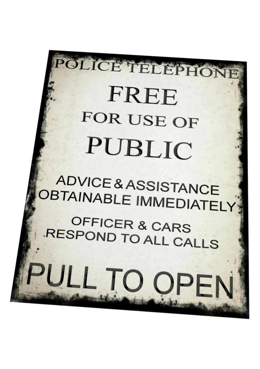 Retro Police Box Phone Sign Dr Who Police Phone Sign Reproduction ...
