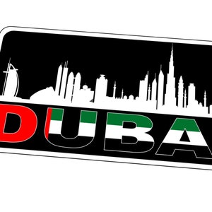 Targa di Dubai Novità Targa in metallo Skyline da appendere alla parete Targa in metallo Mancave Targa da parete in metallo retrò Targa per città