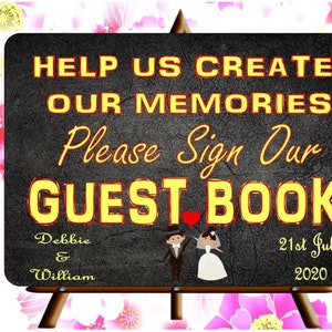 Wedding Day Guest Book Sign Wedding Welcome Sign Personalised Wedding Day Sign Wedding Reception Sign