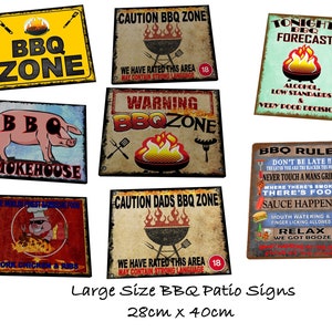 BBQ Garden Patio Signs Large size Metal BBQ Garden Grill Signs