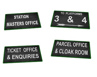 1x Bahnstation Schild aus Metall, Metallschild Metall, Metallschild Metall, Metallschild Metall, Metallschild