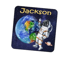 Children&#39;s Personalised Door Sign Personalised Nursery Door Sign Girls Door Sign, Boys Door Sign Space Man Design