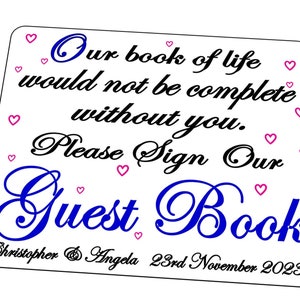 Wedding Day Guest Book Sign Personalised Guest Book Wedding Day Sign Custome Mr & Mrs Wedding Sign
