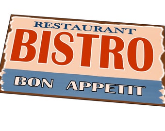 Bistro Styl Retro Znak Restauracja Bistro Znak Metalowy Styl Vintage Kawiarnia Znak